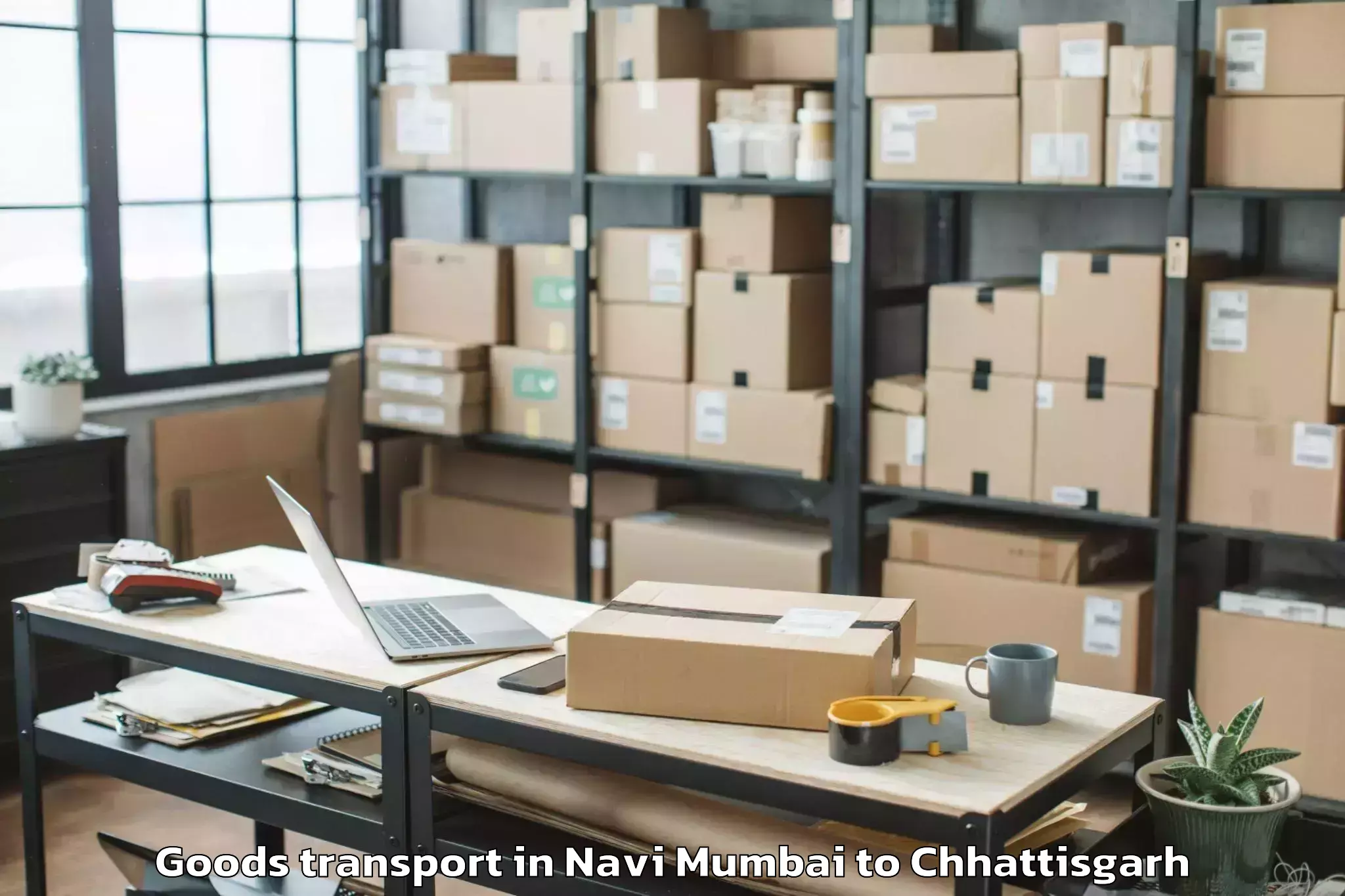 Hassle-Free Navi Mumbai to Mainpat Goods Transport